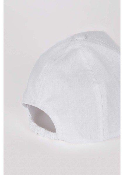 Kız Bebek Nakışlı Keten Karışımlı Cap Şapka D6882A525SM