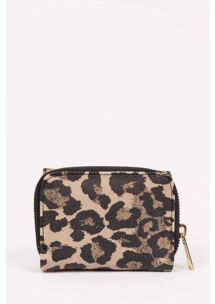 Kadın Leopar Desenli Suni Deri Cüzdan