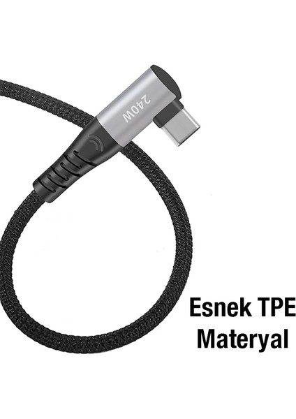Ally 240W Type-C To Type-C Yatay Laptop-Telefon Hızlı Data ve Şarj KABLOSU-(1903) - PHN2170-3856