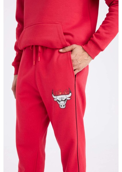 Fit NBA Chicago Bulls Kalın Jogger Eşofman Altı Standart Fit Cepli Beli Bağcıklı D6564AX25SP