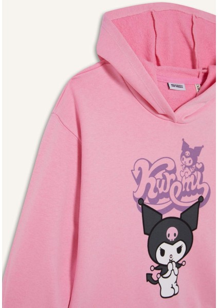 Kız Çocuk Hatsune Miku Oversize Geniş Kalıp Kapüşonlu Sweatshirt D2828A824WN