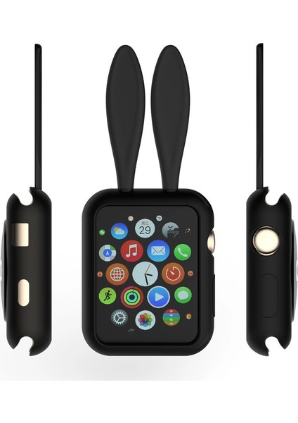 Ally Apple Watch 1- 2- 3- 4 42MM Tavşan Figürü Silikon KILIF- (1903) - PHN8596- 6462 modelleri
