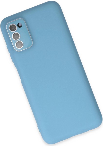 Samsung Galaxy A03S Kılıf Lansman Glass Kapak - Mavi - PHN2346-4656