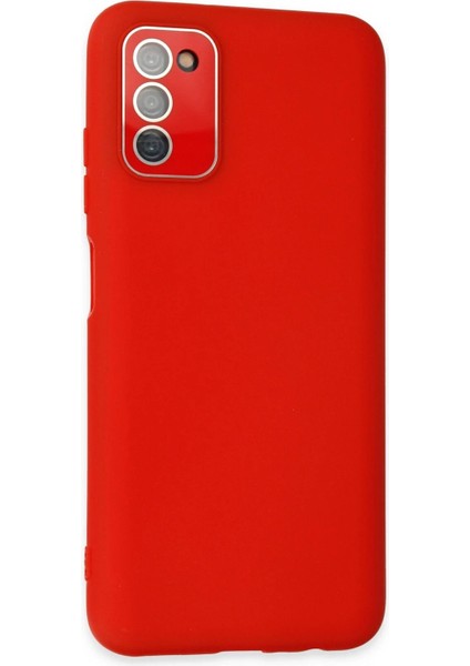Samsung Galaxy A03S Kılıf Lansman Glass Kapak - Kırmızı - PHN3538-5951
