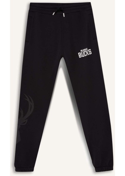 NBA Milwaukee Bucks Kalın Sporcu Jogger Eşofman Altı Beli Bağcıkı Standart Fit Cepli D6702AX25SP