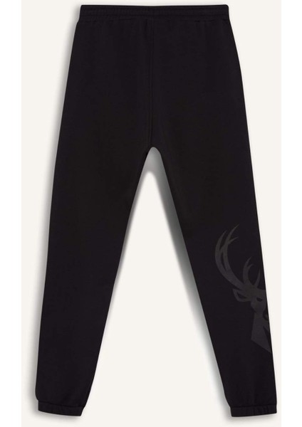 NBA Milwaukee Bucks Kalın Sporcu Jogger Eşofman Altı Beli Bağcıkı Standart Fit Cepli D6702AX25SP