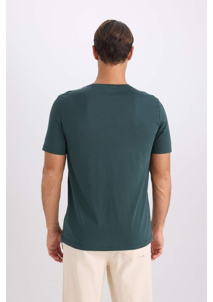 Slim Fit Dar Kesim Bisiklet Yaka Modal Karışımlı Pamuklu Basic Düz Kısa Kollu Tişört M6606AZ25SP