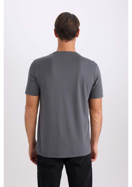 Slim Fit Dar Kesim Bisiklet Yaka Modal Karışımlı Pamuklu Basic Düz Kısa Kollu Tişört M6606AZ25SP