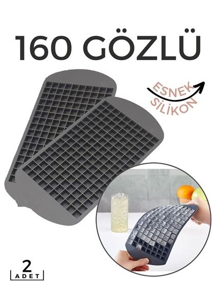 Modacar Hızlı Mini Buz Kalıbı 2 Li 160 Bölme Esnek Silikon