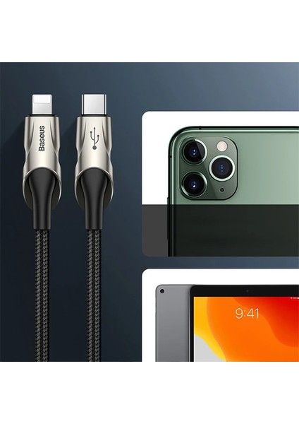Baseus Fish Eye Type-C PD18W Hızlı Şarj Kablo Iphone 12 11-11 Pro-Xr 8-7 USB Ş - PHN7679-3301 fırsatları