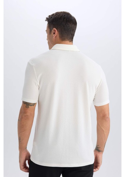 Slim Fit Dar Kesim Polo Yaka Pamuklu Kısa Kollu Tişört X2594AZ25SP