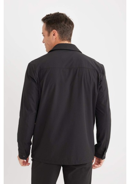 Regular Fit Polo Yaka Çıtçıtlı Cepli Teknik Gömlek Ceket B7396AX25SP