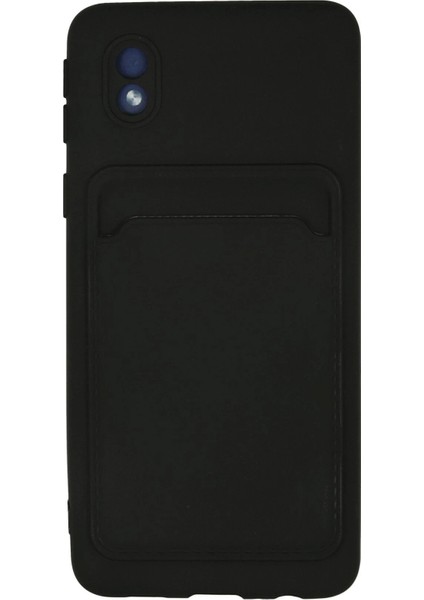 Samsung Galaxy A01 Core Kılıf Kelvin Kartvizitli Silikon - Siyah - PHN1469-6504