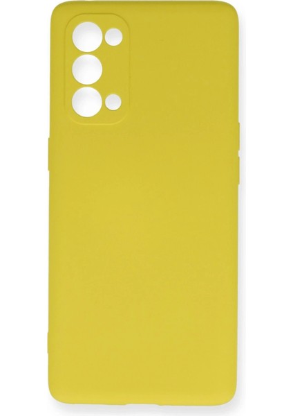 Oppo Reno 5 Pro Kılıf Nano Içi Kadife Silikon - Sarı - PHN7282-8031