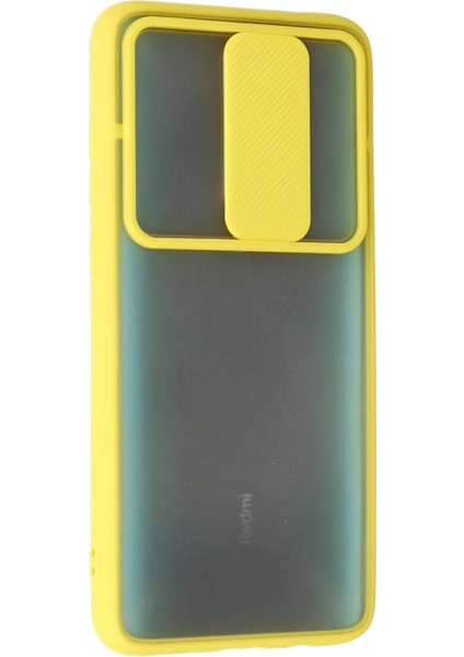 Xiaomi Redmi Note 8 Pro Kılıf Palm Buzlu Kamera Sürgülü Silikon - Sarı - PHN5525-6304