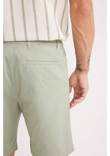 %100 Pamuk Regular Fit Gabardin Bermuda Şort C7684AX25SP