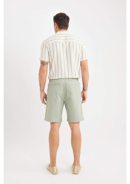 %100 Pamuk Regular Fit Gabardin Bermuda Şort C7684AX25SP