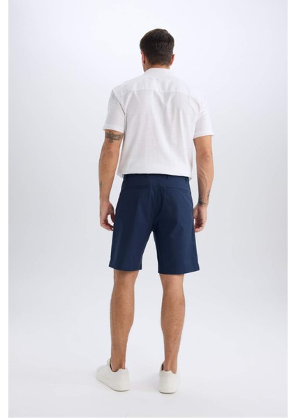 %100 Pamuk Regular Fit Gabardin Bermuda Şort C7684AX25SP