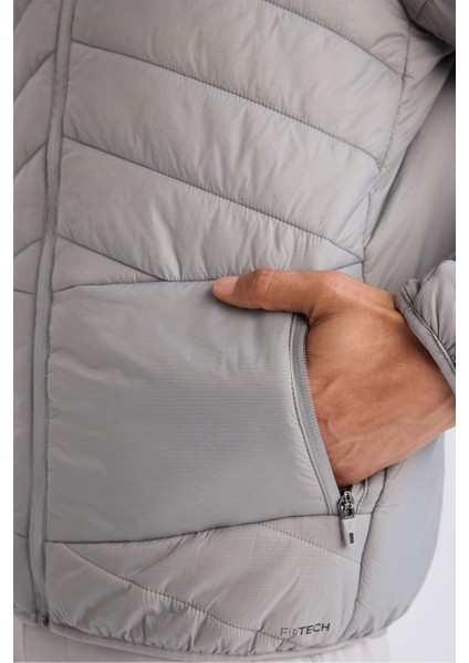 Fit Su İtici Regular Fit Kapüşonlu Fermuarlı Dokuma Mont D6183AX25SP