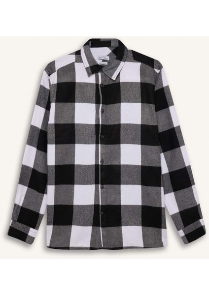 Regular Fit Polo Yaka Pamuklu Uzun Kollu Gömlek D7558AX24AU