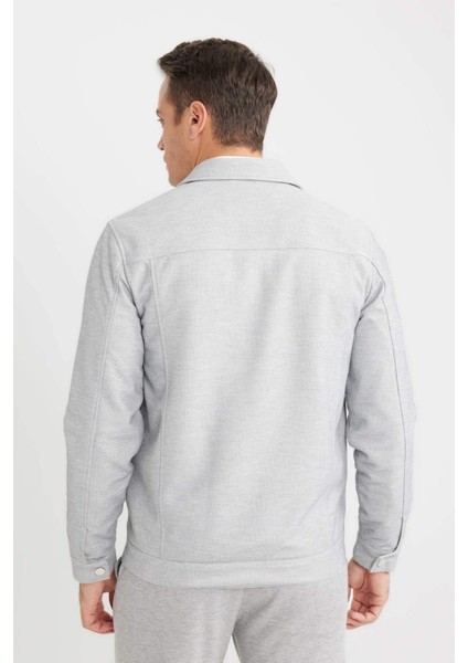Slim Fit Dar Kesim Polo Yaka Fermuarlı Mevsimlik Baharlık Mont D7533AX25SP