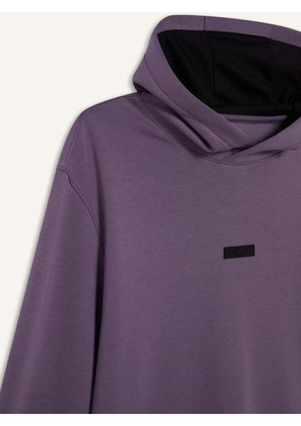 DeFacto Fit Standart Fit Kapüşonlu Skuba Dalgıç Kumaş Sporcu Sweatshirt D7364AX25SP