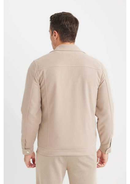 Slim Fit Dar Kesim Polo Yaka Fermuarlı Mevsimlik Baharlık Mont D7533AX25SP