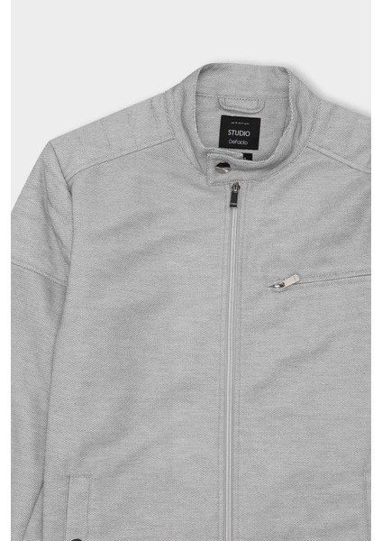 Slim Fit Dar Kesim Dik Yaka Fermuarlı Mont D7534AX25SP