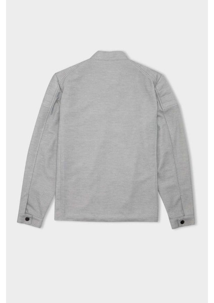 Slim Fit Dar Kesim Dik Yaka Fermuarlı Mont D7534AX25SP