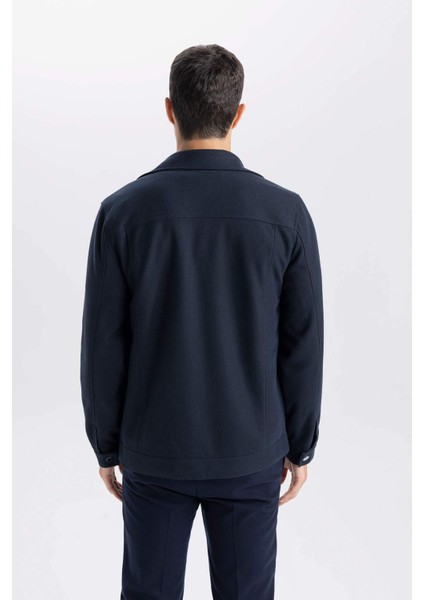 Slim Fit Dar Kesim Polo Yaka Fermuarlı Mevsimlik Baharlık Mont D7533AX25SP