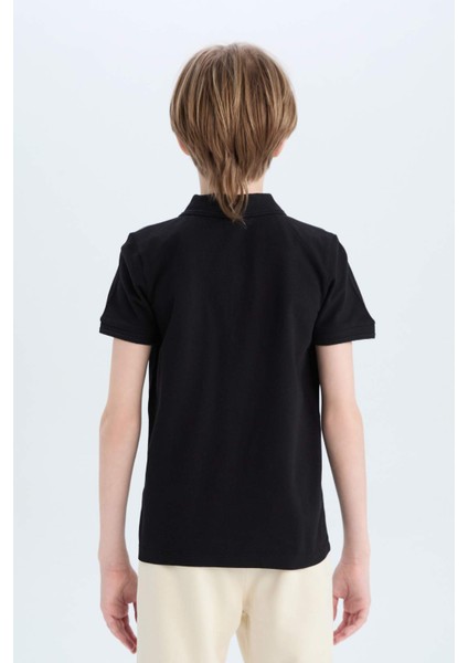 Erkek Çocuk Polo Yaka Basic Düz Pike Kısa Kollu Tişört K1689A625SM