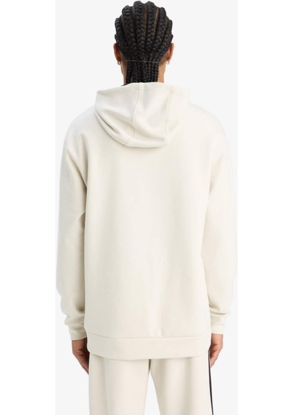 DeFacto Fit Standart Fit Kapüşonlu Skuba Dalgıç Kumaş Sporcu Sweatshirt D7364AX25SP