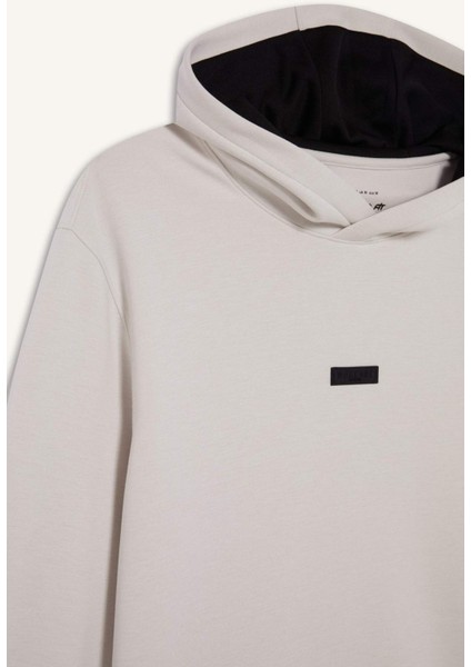 DeFacto Fit Standart Fit Kapüşonlu Skuba Dalgıç Kumaş Sporcu Sweatshirt D7364AX25SP