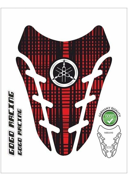 Gogo Üniversal Tank Pad 05-010 Siyah Kırmızı Yamaha