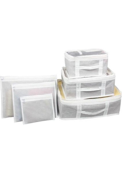 Özel Bavul Içi Düzenleyici Valiz Organizer 6 Lı Set - Çizgili Fırsat!!!