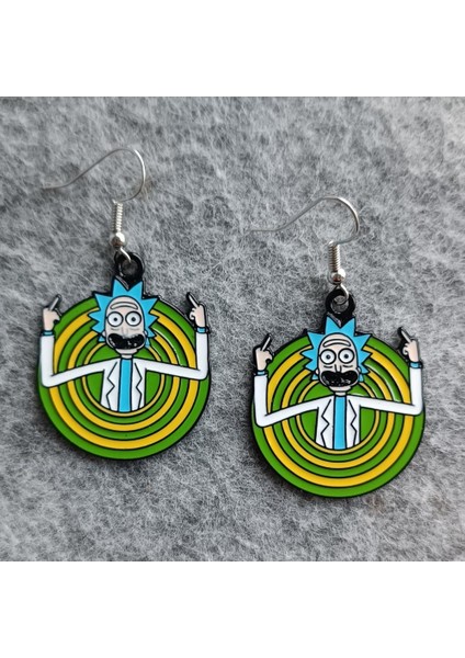 Rick And Morty Şekilli Mineli Kadın Küpe Çift Adet El Yapımı Küpe fiyatları