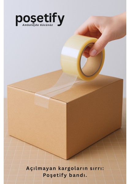 45MM x 100 Metre Koli Bandı | 1 Adet | Güçlü Yapışkanlı Şeffaf Paketleme Bandı
