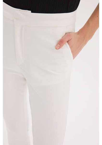 Klasik Chino Kumaş Pantolon Normal Bel Basic Düz Cepli Bilek Boy C1429AX25SP