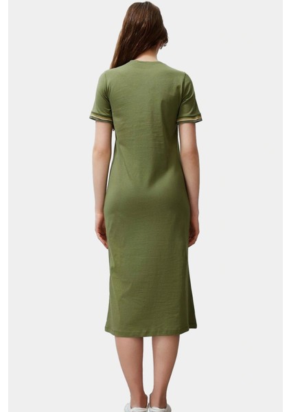 Kadın Bisiklet Yaka Örme Midi Elbise Rahat Kalıp Polyester Pamuk Günlük Özenle Seçilmiş Özel Tasarım modelleri