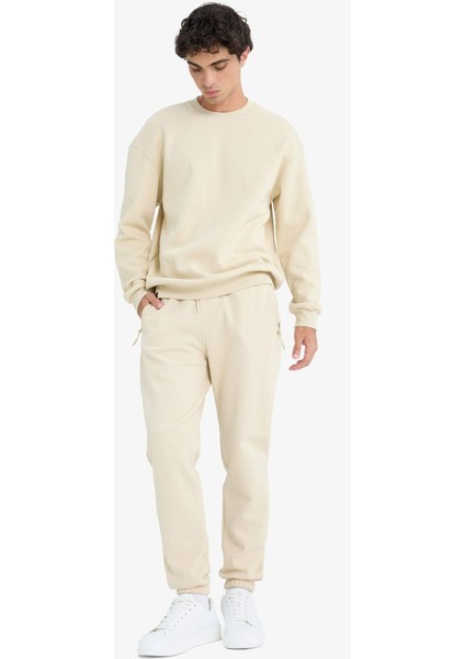 Slim Fit Dar Kesim Fermuar Cepli Pike Eşofman Altı D5258AX25SP