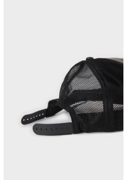 Erkek Suni Deri Cap Şapka W8557AZ25SM