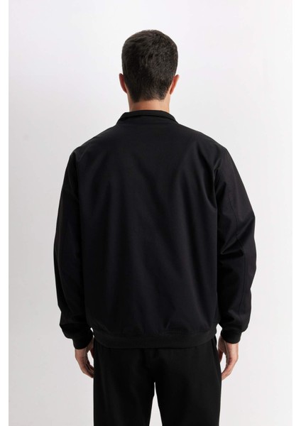 Slim Fit Dar Kesim Dik Yaka Fermuarlı Mont D7338AX25SP