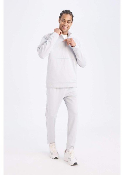 Fit Standart Fit Sporcu Jogger Eşofman Altı Standart Paça Skuba Dalgıç Kumaş D7308AX25SP