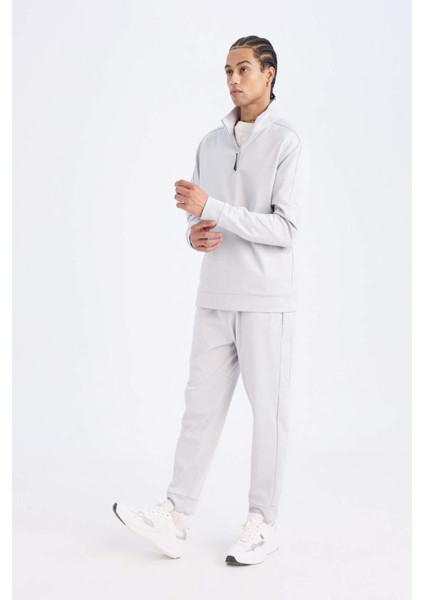 Fit Standart Fit Sporcu Jogger Eşofman Altı Standart Paça Skuba Dalgıç Kumaş D7308AX25SP