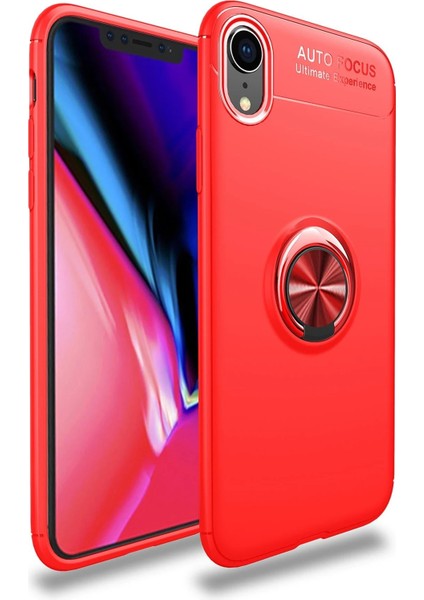 iPhone Xr Kılıf Range Yüzüklü Silikon - Kırmızı - PHN6019-6167