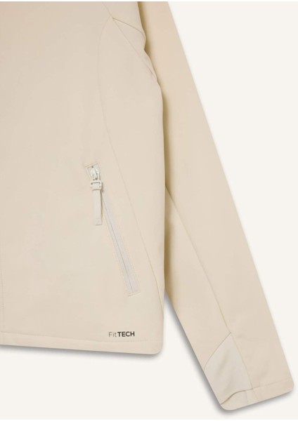 Fit Su İtici Regular Fit Kapüşonlu Fermuarlı Softshell Mont D6088AX25SP