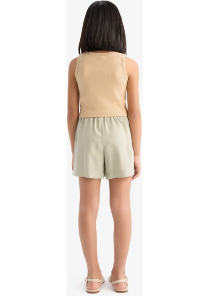 Kız Çocuk Beli Lastikli Viskon Şort D7616A825HS