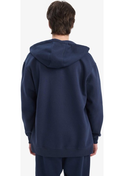 Comfort Fit Kapüşonlu İçi Yumuşak Tüylü Basic Düz Kalın Fermuarlı Sweatshirt D7599AX25SP