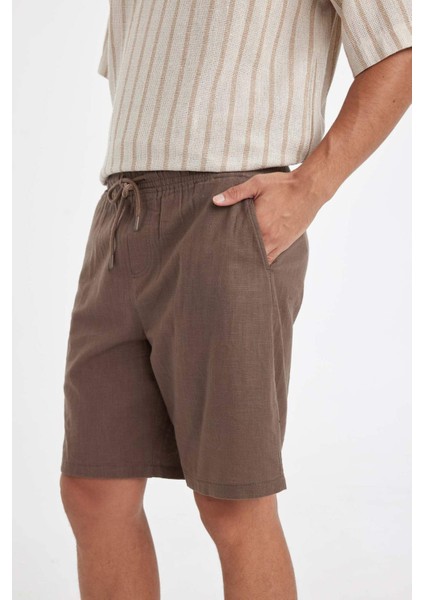 Relax Fit Pamuklu Bermuda Şort D7916AX24SM