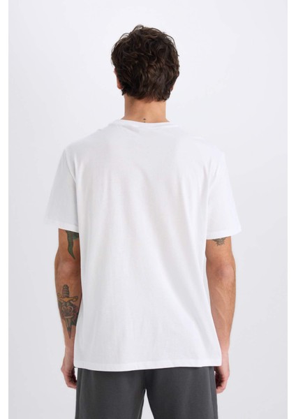 %100 Pamuk Regular Fit Bisiklet Yaka Kısa Kollu Tişört D7923AX25SP